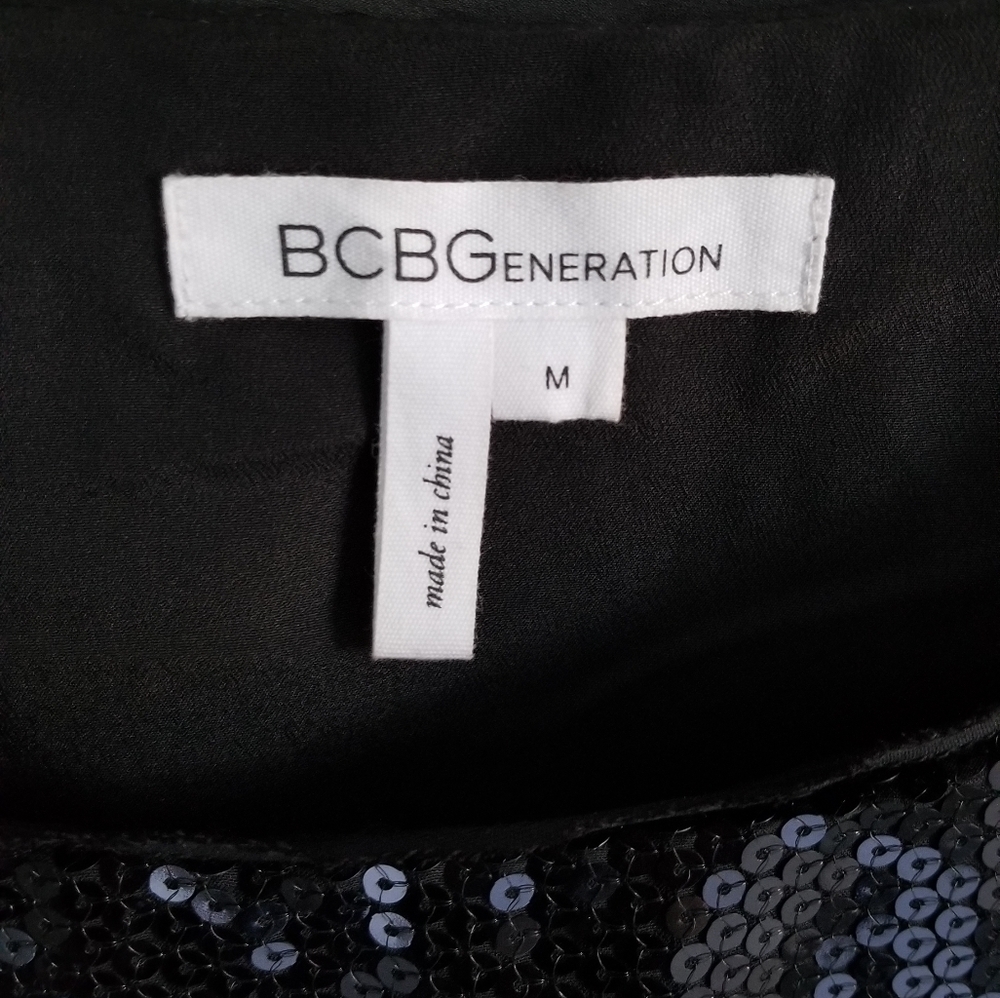 BCBG Generation Black Sequin Cocktail Dress Wedding Guest - Picture 2 of 6